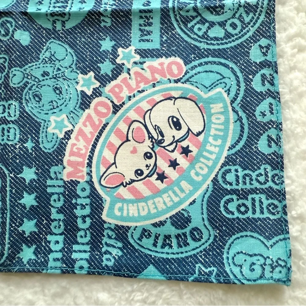 RARE Mezzo Piano Berrie Bandana Scarf Blue Y2K Heisei Gal